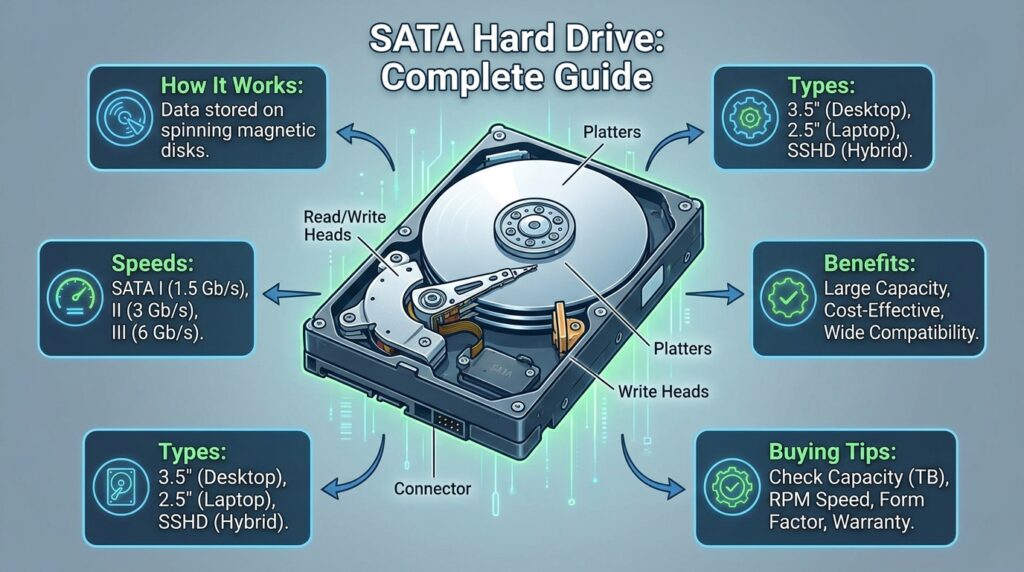 SATA Hard Drive: Complete Guide to How It Works, Speeds, Types, Benefits, and Buying Tips